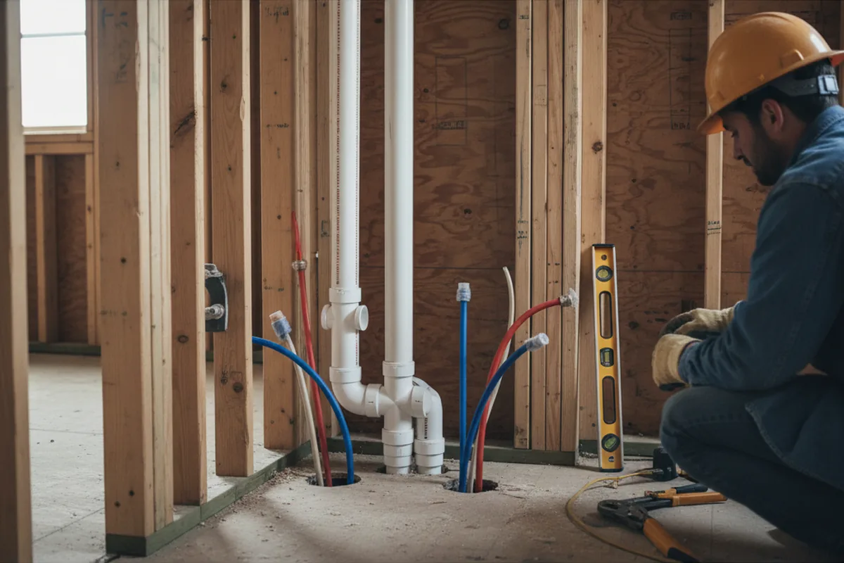 Drain and supply rough-in during Leak Detection in Lake Hughes